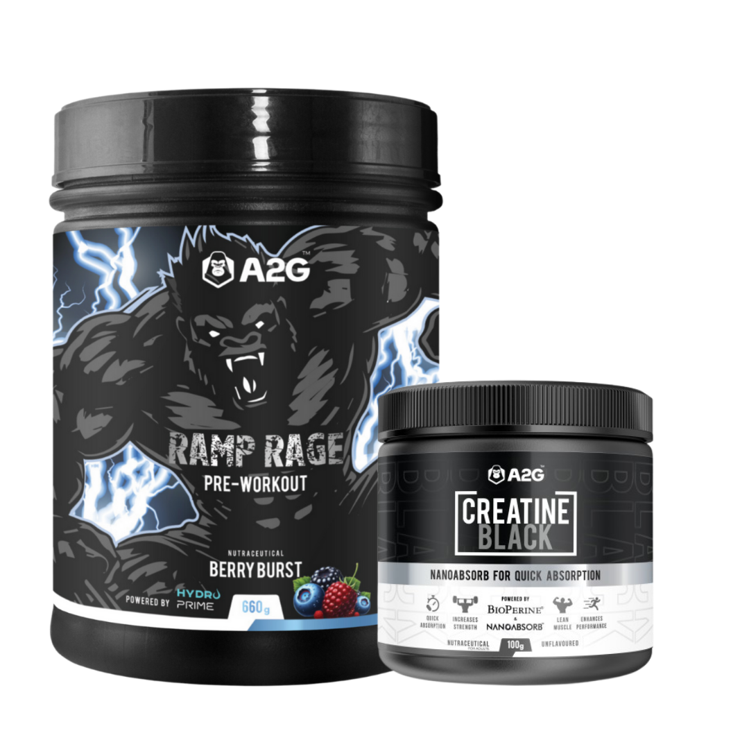 Ramp Rage Pre-Workout (660gm) & Creatine Black( 100gm ) Combo - A2G Lifestyle