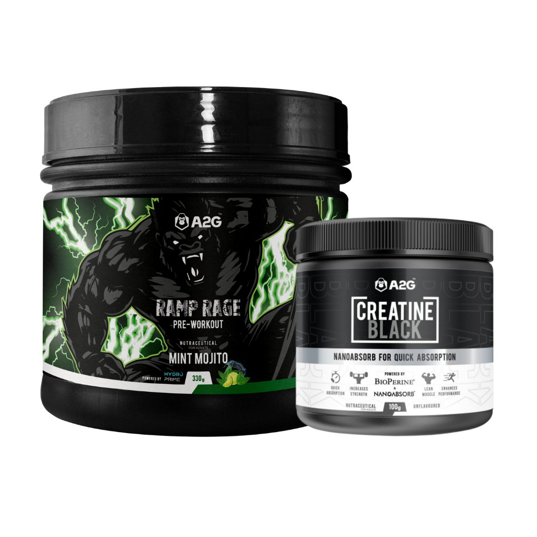 Ramp Rage Pre-Workout (330gm) & Creatine Black( 100gm ) Combo - A2G Lifestyle