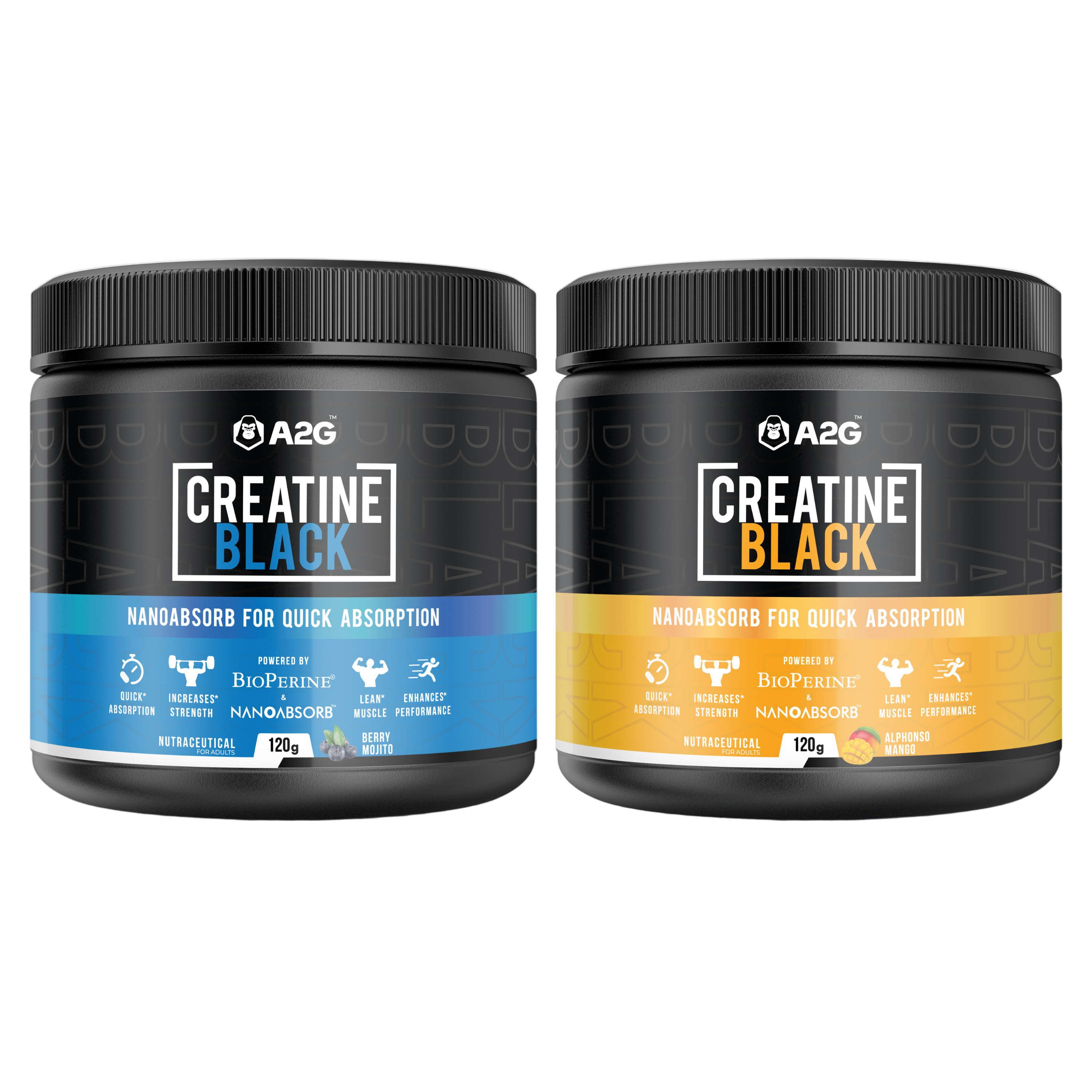A2G Creatine Black Combo | 240 grams (Flavoured) - A2G Lifestyle