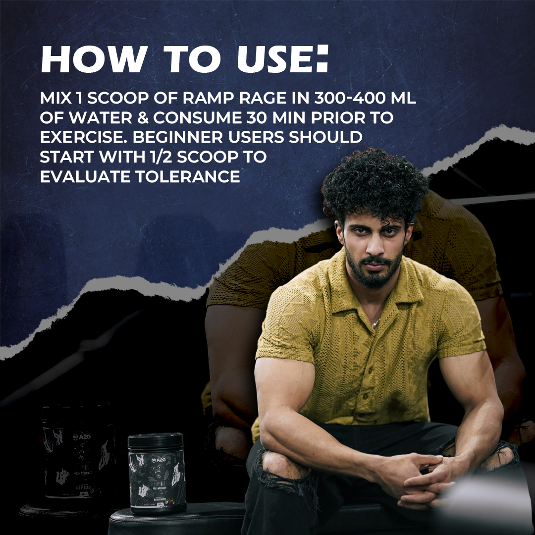 Ramp Rage Pre-Workout (660gm) & Creatine Black( 100gm ) Combo - A2G Lifestyle